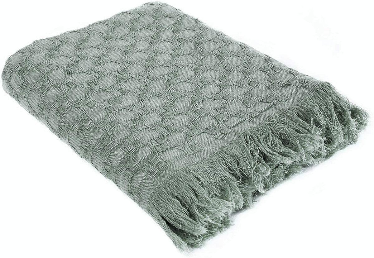 Kasentex 100% Cotton Knit Throw Blanket, 60 × 50 in