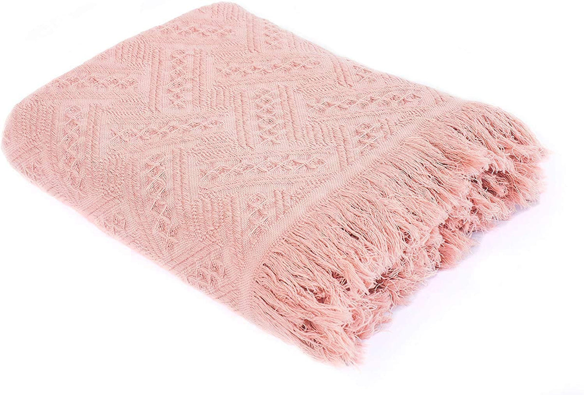 Kasentex 100% Cotton Knit Throw Blanket, 60 × 50 in