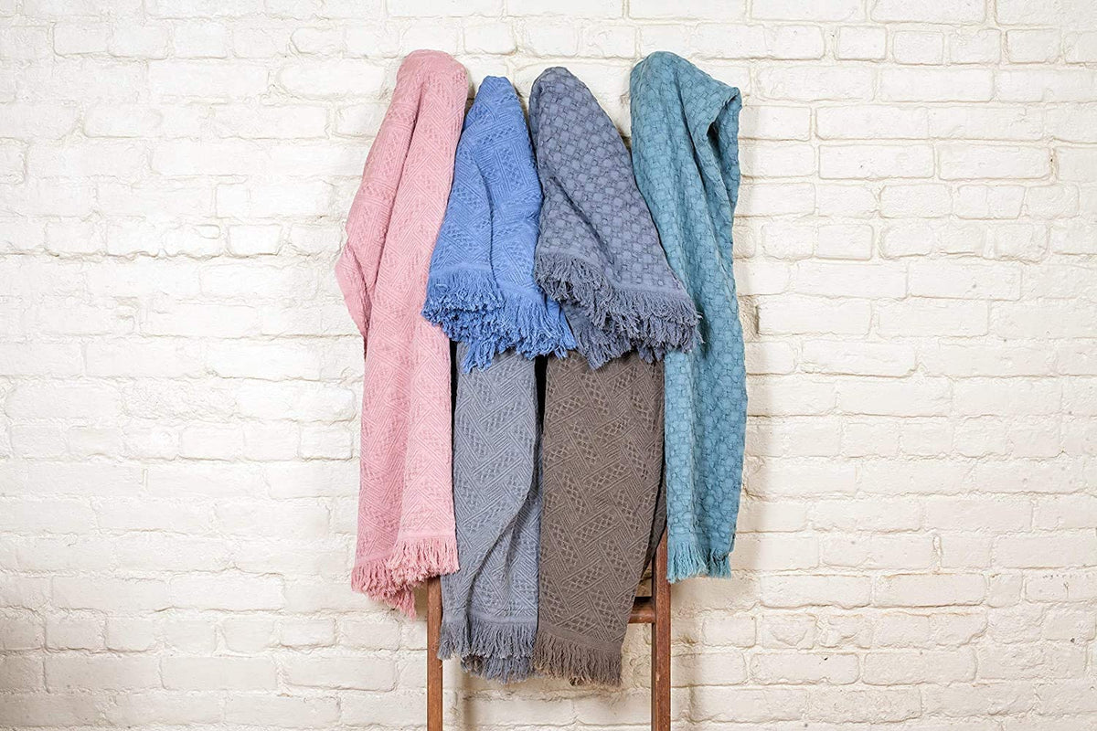 Kasentex 100% Cotton Knit Throw Blanket, 60 × 50 in