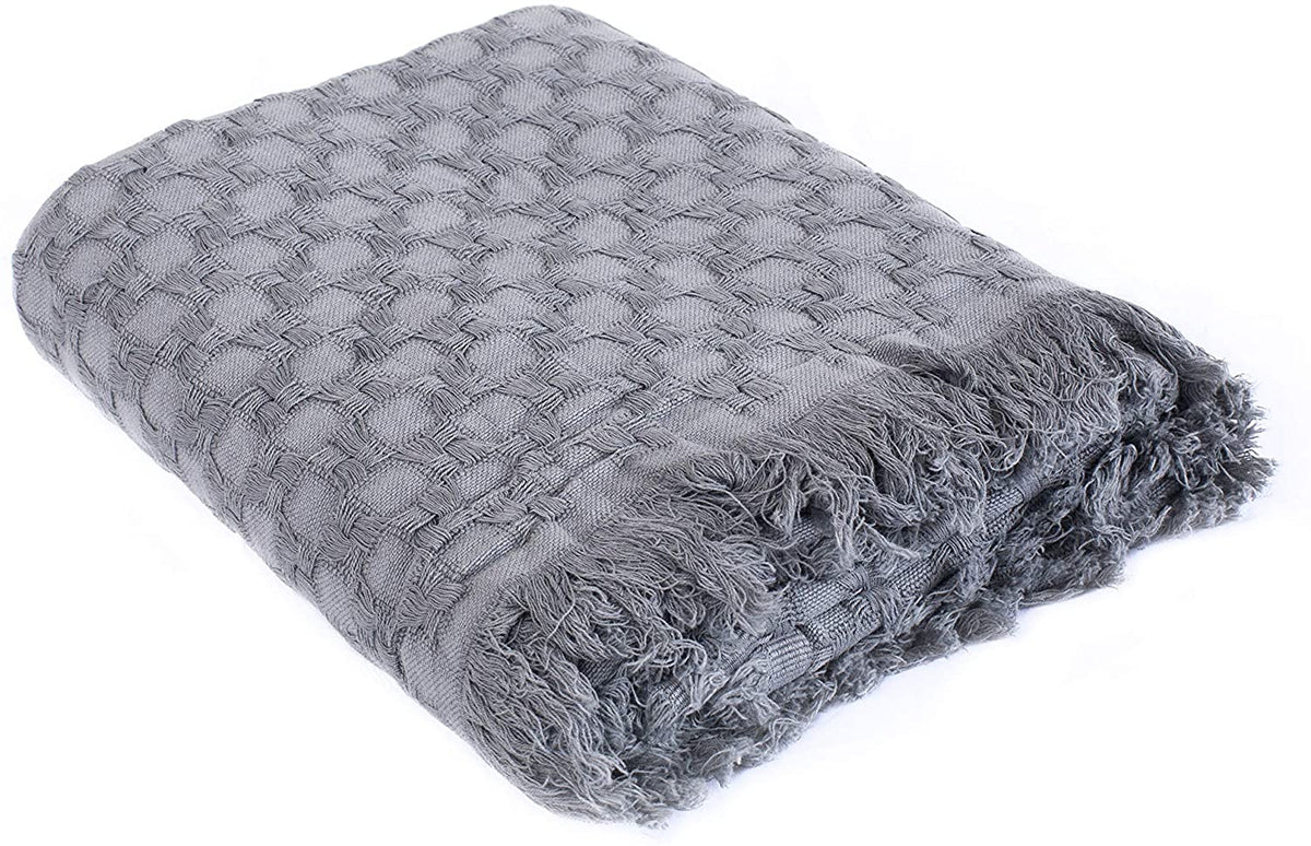 Kasentex 100% Cotton Knit Throw Blanket, 60 × 50 in