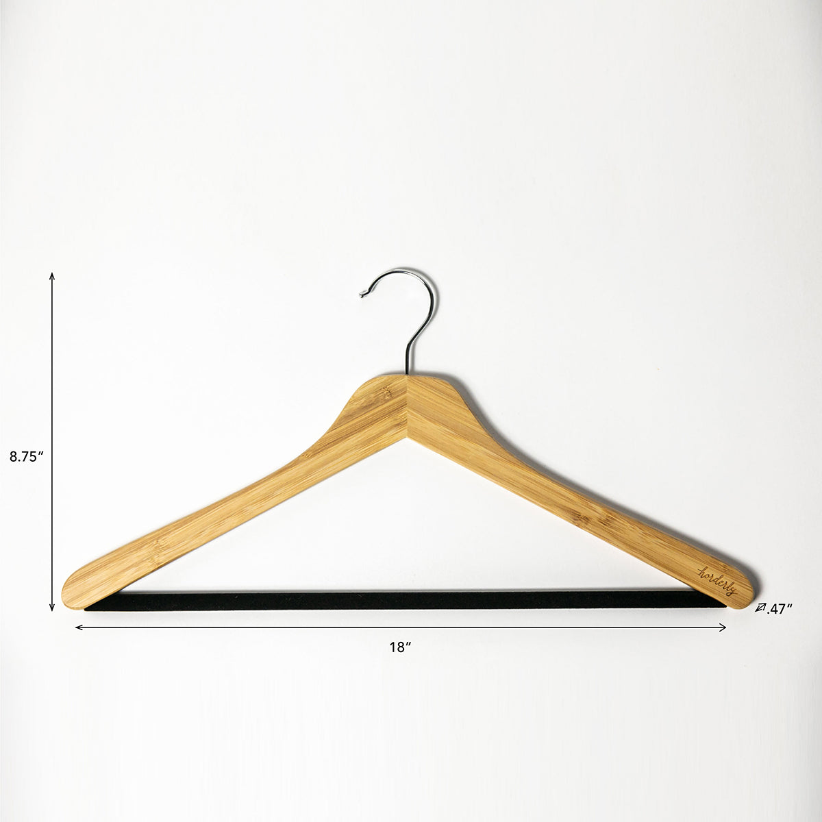 Bamboo hanger with non-slip velvet bar