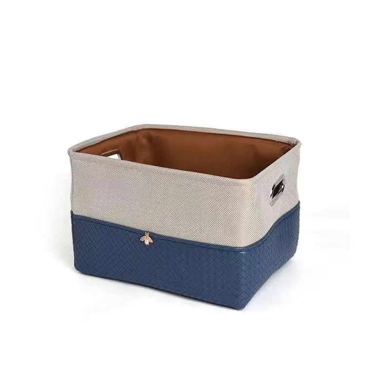 Foldable PU Storage Basket — Multi-Size Home Organizer Bin