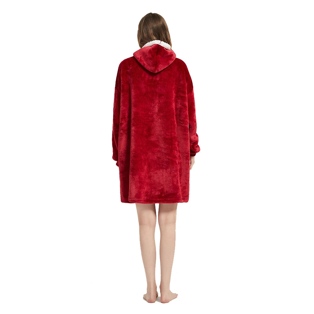 Wearable Blanket Hoodie – Ultra Plush Sherpa Fleece with Sleeves & Hood