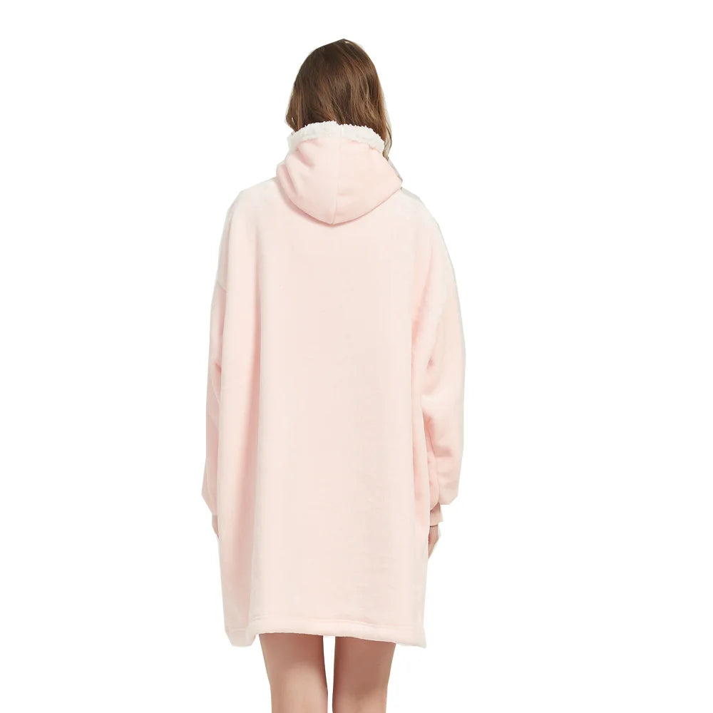 Wearable Blanket Hoodie – Ultra Plush Sherpa Fleece with Sleeves & Hood
