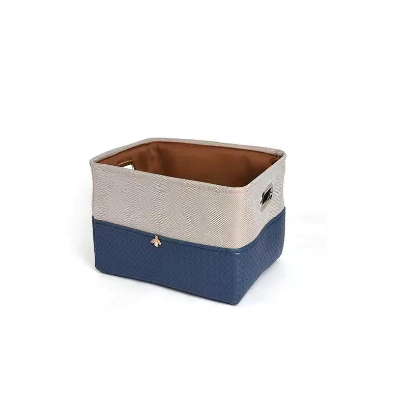 Foldable PU Storage Basket — Multi-Size Home Organizer Bin