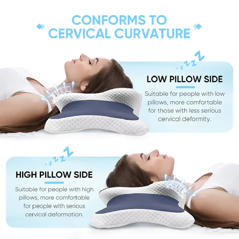 Cervical Memory Foam Pillow – Ergonomic Neck Support for Side, Back & Stomach Sleepers