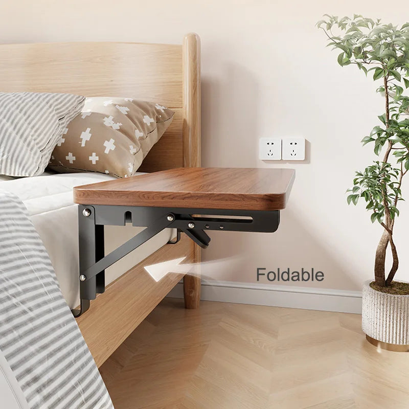 New Foldable Collapsible Organizer Attachable Bedside Shelf Table Under Bed Mat Dorm Bunk Bed Storage for College Space Save