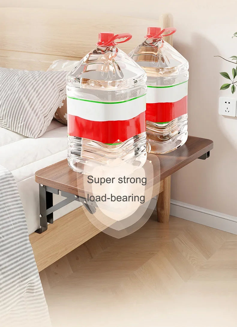 New Foldable Collapsible Organizer Attachable Bedside Shelf Table Under Bed Mat Dorm Bunk Bed Storage for College Space Save