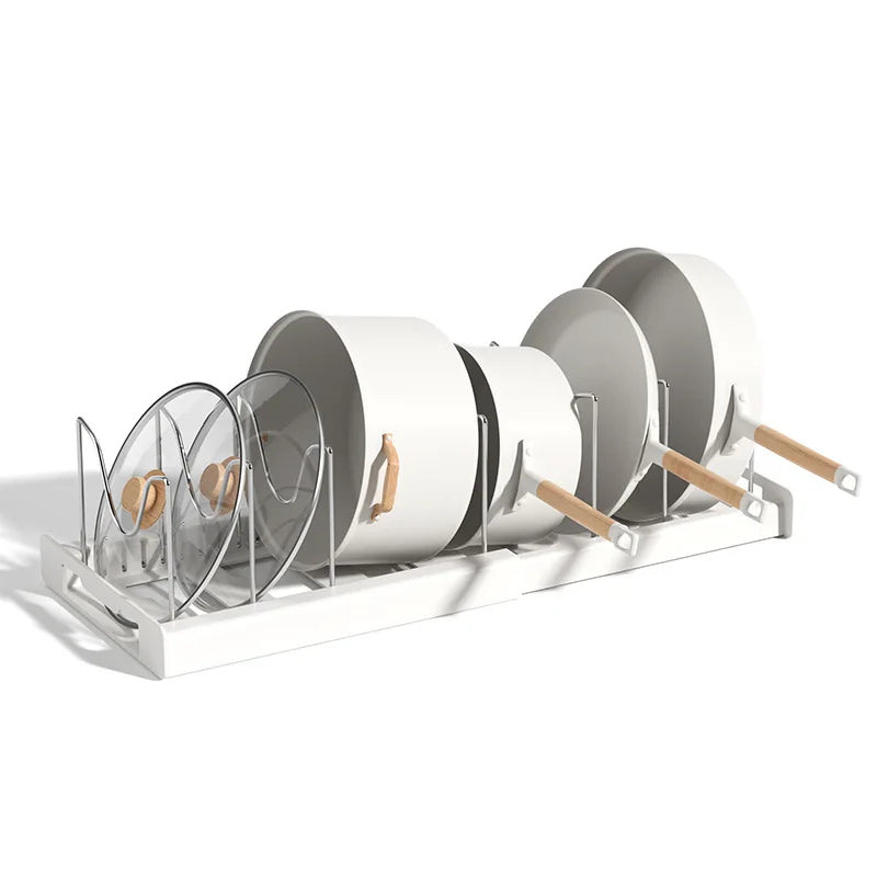 Expandable Cabinet Pot & Pan Organizer – Adjustable Divider Rack for Pots, Pans & Lids