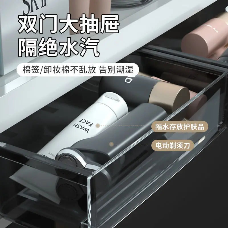 Wall-Mounted Bathroom Organizer Shelf | No-Drill PP Storage Rack for Toiletries & Kitchen