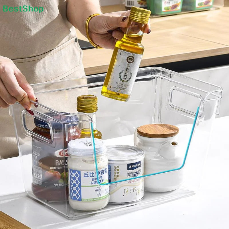 Stackable Pantry Organizers With Wooden Lids Kitchen Storage Clear Bins Under Sink Organizer For Onion Potato Fruit Vegetables