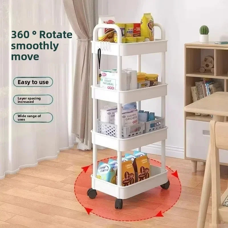 5-Tier Rolling Storage Cart with Wheels Mobile MultiPurpose Organizer Ideal for Kitchen Bathroom Bedroom Snacks and Books