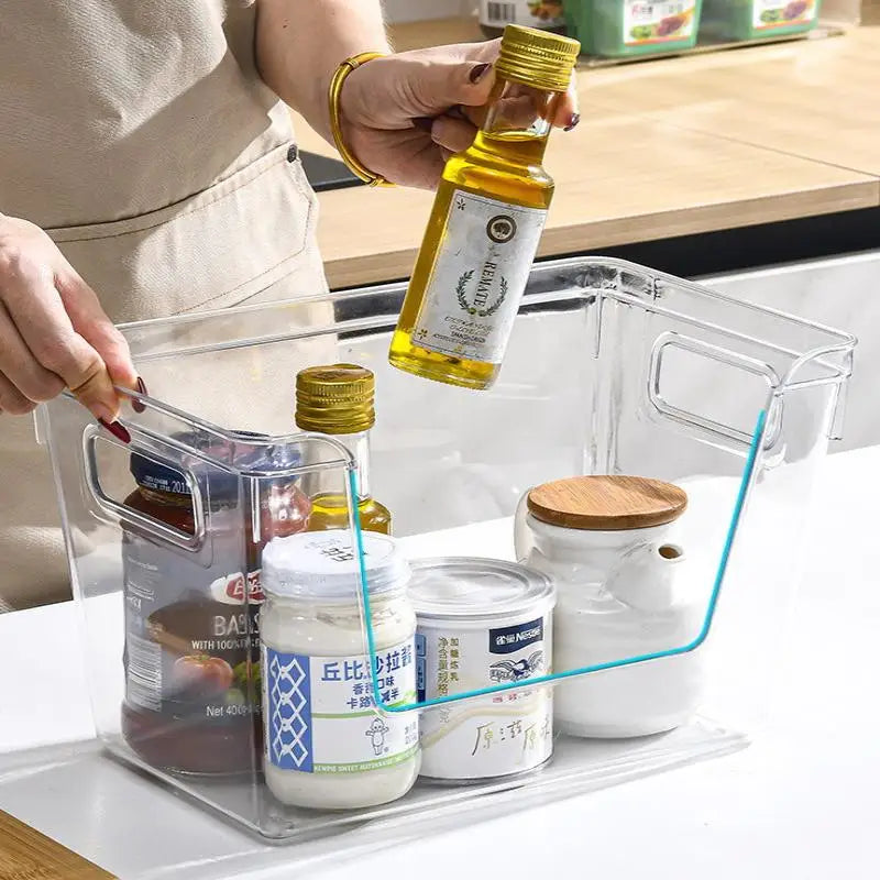 Stackable Pantry Organizers With Wooden Lids Kitchen Storage Clear Bins Under Sink Organizer For Onion Potato Fruit Vegetables