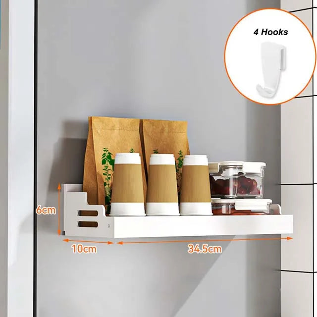 Magnetic Refrigerator Shelf Organizer – 1 & 2 Tier, No-Drill Kitchen Storage Rack