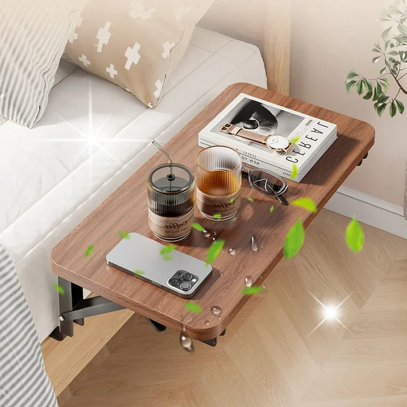 New Foldable Collapsible Organizer Attachable Bedside Shelf Table Under Bed Mat Dorm Bunk Bed Storage for College Space Save
