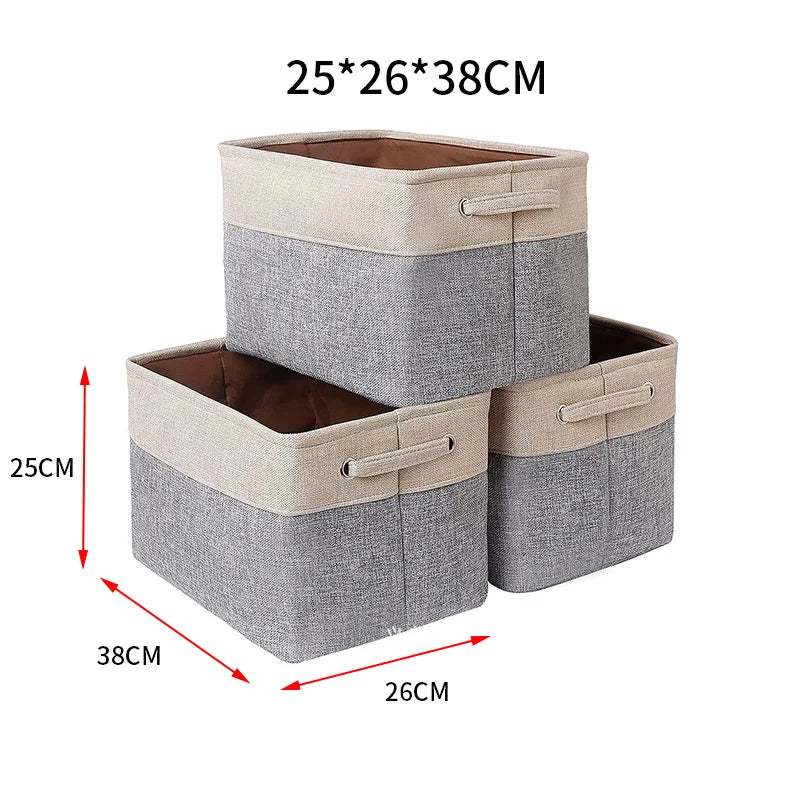 Foldable Storage Basket with Rope Handles — Large Fabric Organizer Bin