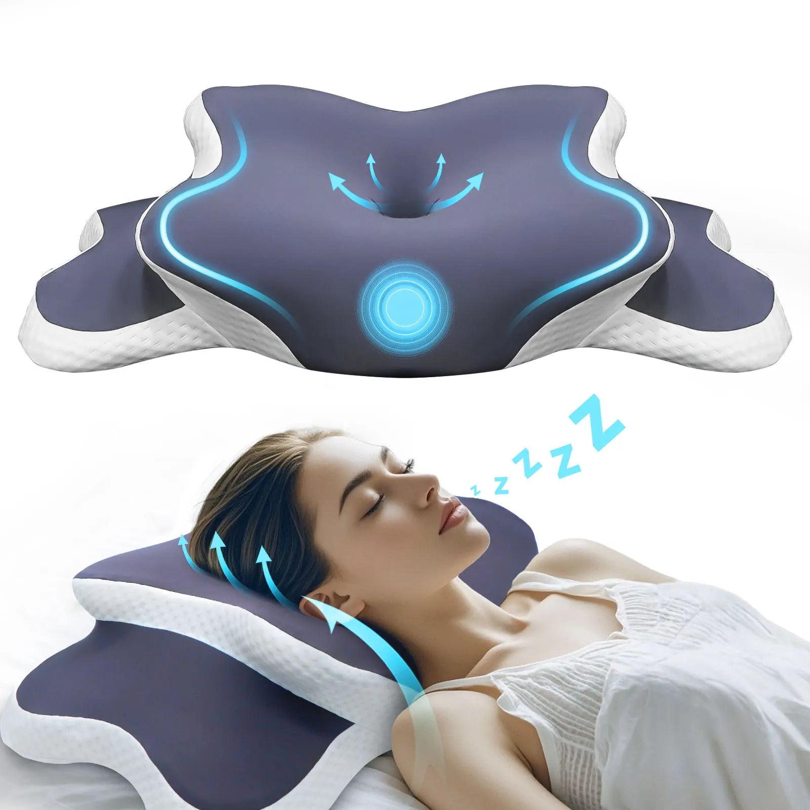 Cervical Memory Foam Pillow – Ergonomic Neck Support for Side, Back & Stomach Sleepers