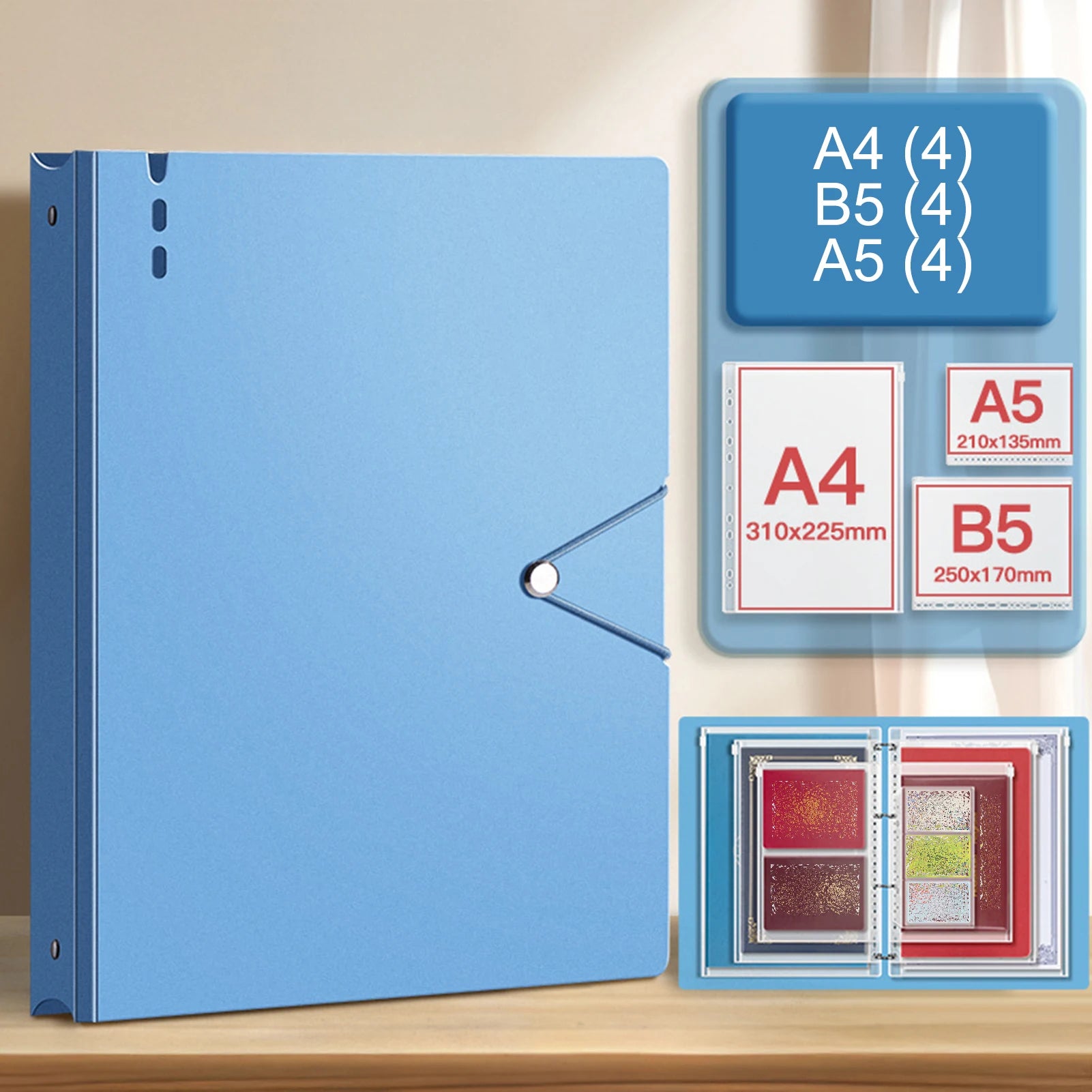 Family Document Organizer PP A4 B5 Sheet Protector File Folder with Clear Pocket for Certificates Contracts and House Deeds