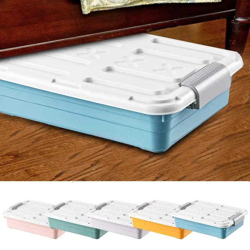 Under-Bed Storage Containers with Casters | Waterproof PP Bins | 5 Colors