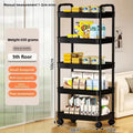 5-Tier Rolling Storage Cart with Wheels Mobile MultiPurpose Organizer Ideal for Kitchen Bathroom Bedroom Snacks and Books