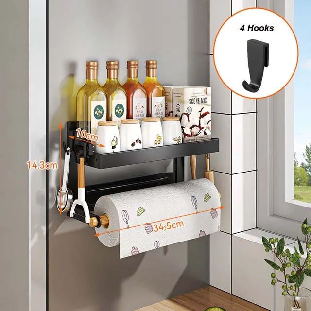 Magnetic Refrigerator Shelf Organizer – 1 & 2 Tier, No-Drill Kitchen Storage Rack