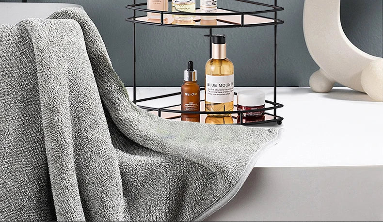 Black Wall-Mounted Bathroom Corner Shelf | 2 & 3 Tier Waterproof Organizer