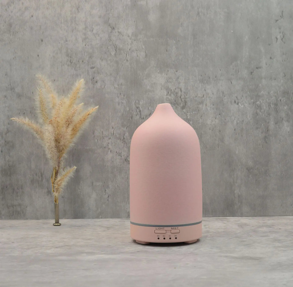 Ceramic Ultrasonic Essential Oil Diffuser & Humidifier with Color-Changing Light