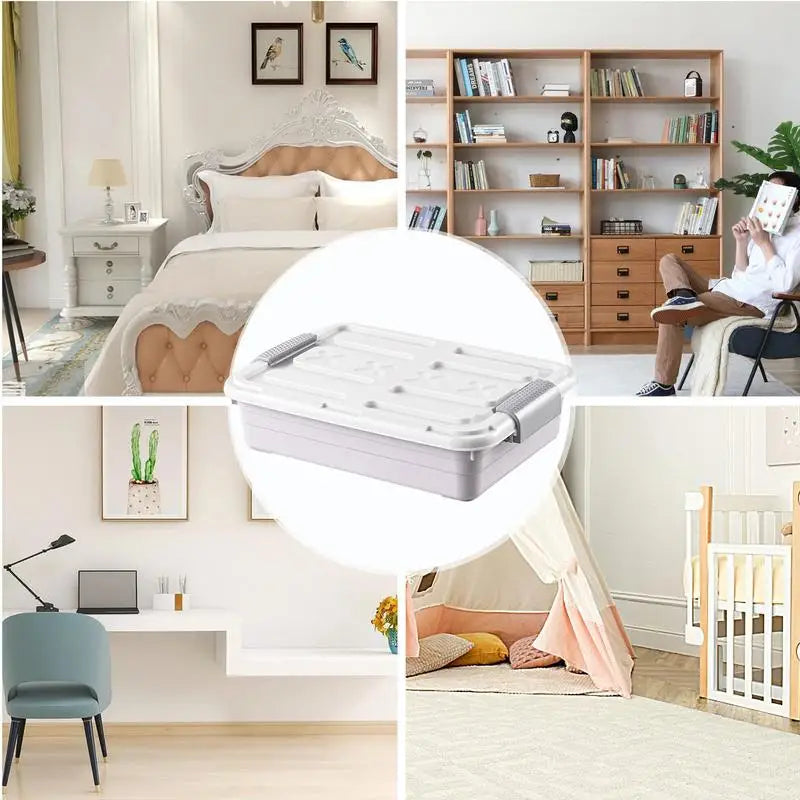 Under-Bed Storage Containers with Casters | Waterproof PP Bins | 5 Colors