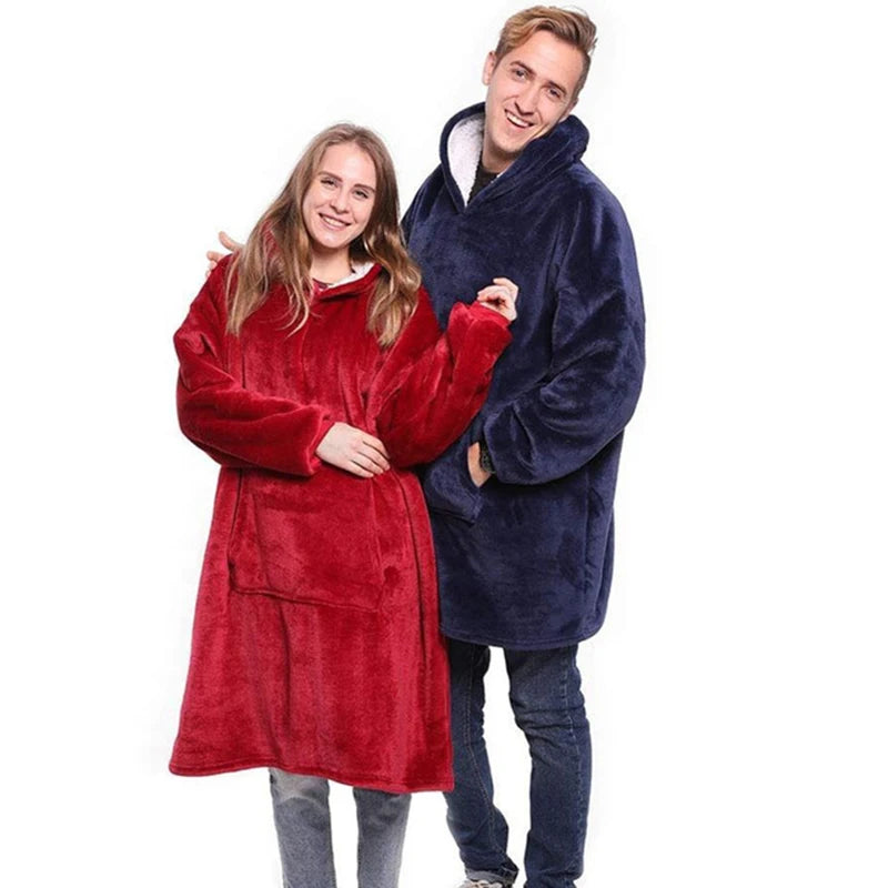 Wearable Blanket Hoodie – Ultra Plush Sherpa Fleece with Sleeves & Hood