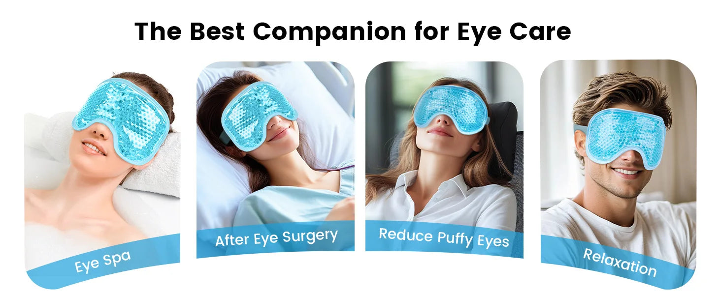 Cooling Gel Bead Eye Mask – Reusable Cold & Hot Compress for Puffy Eyes
