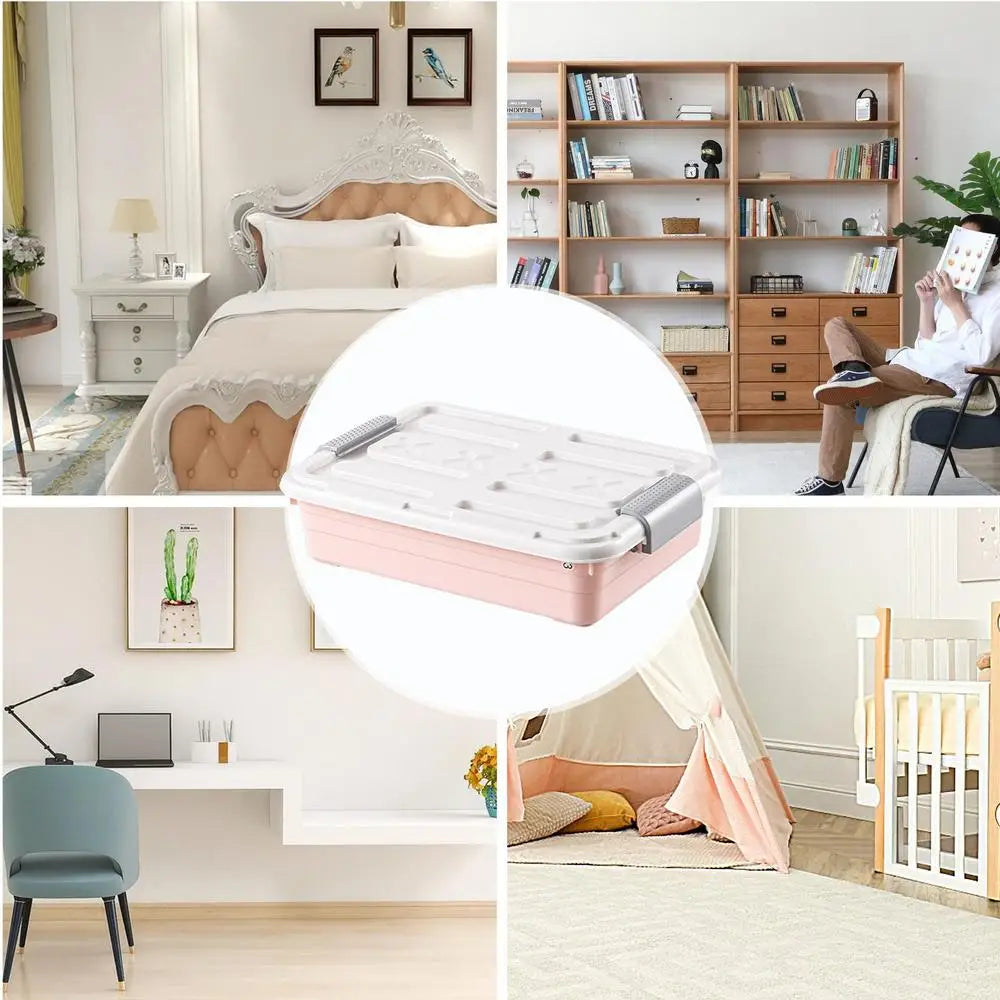 Under-Bed Storage Containers with Casters | Waterproof PP Bins | 5 Colors