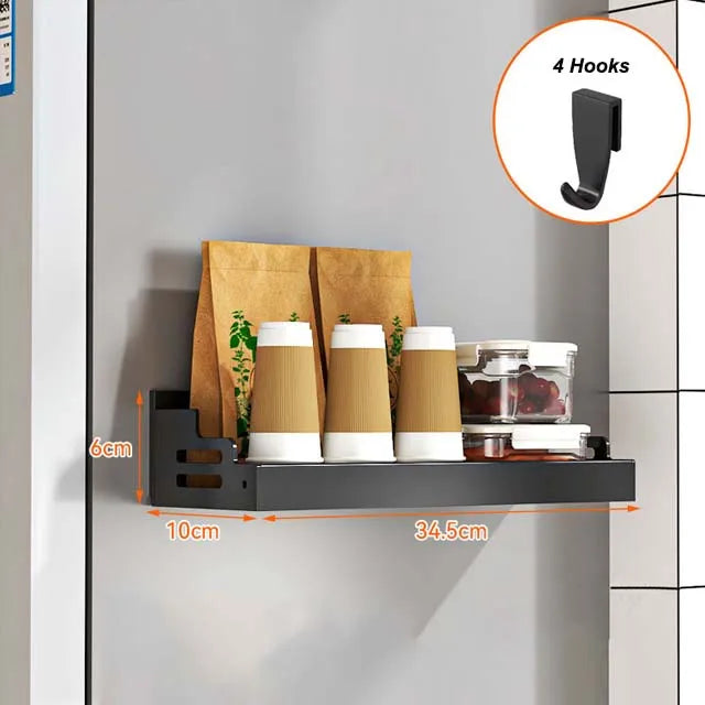 Magnetic Refrigerator Shelf Organizer – 1 & 2 Tier, No-Drill Kitchen Storage Rack