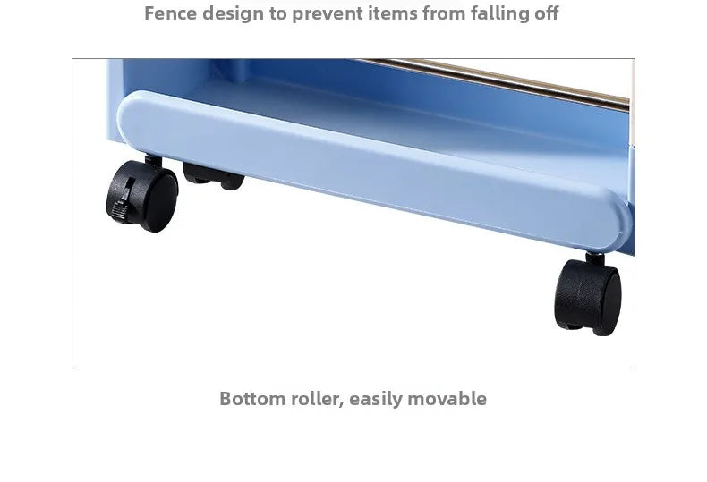 Multi-Tier Bathroom Floor Shelf Adjustable 5-Layer Shower Organizer with Wheels Space-Saving Storage Rack for Kitchen Essentials