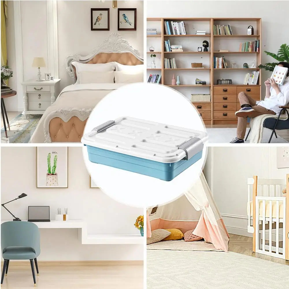 Under-Bed Storage Containers with Casters | Waterproof PP Bins | 5 Colors
