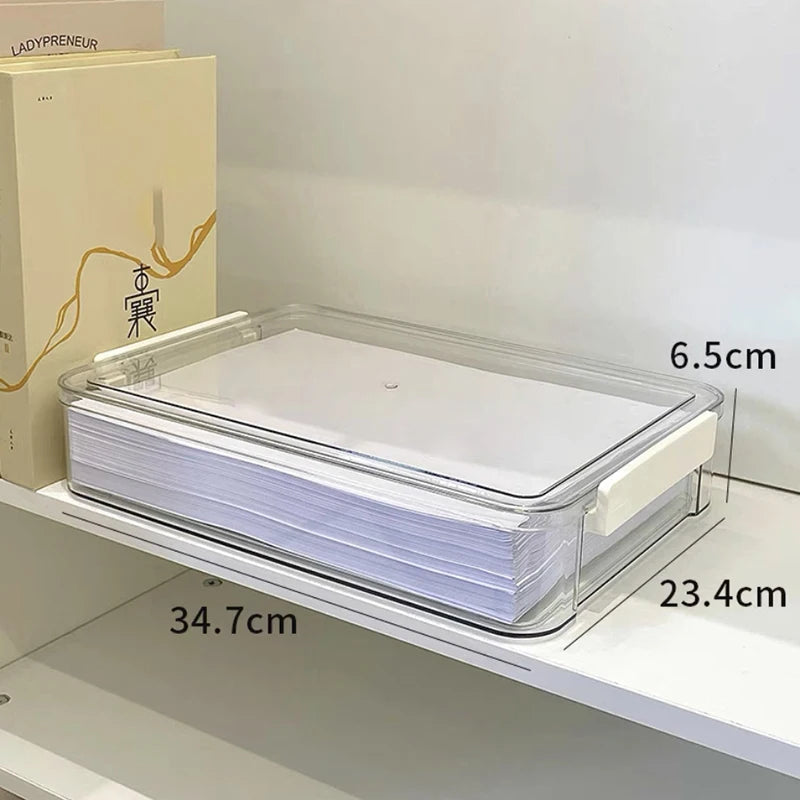 Document Certificate Important Storage Box Paper Organizer Stackable Storage Box Transparent Desktop Storage
