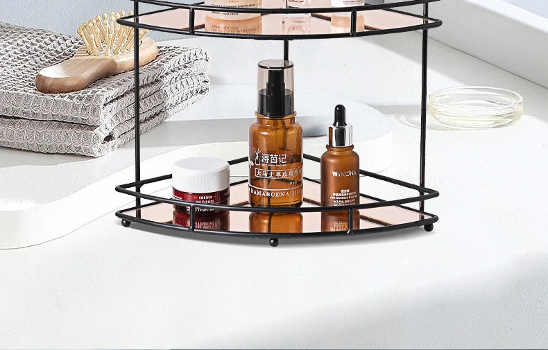 Black Wall-Mounted Bathroom Corner Shelf | 2 & 3 Tier Waterproof Organizer