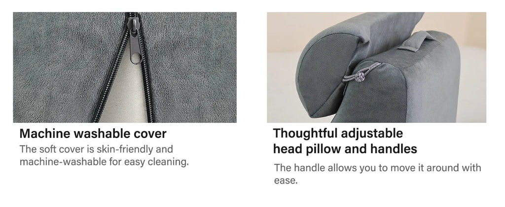 Reading Pillow with Armrests & Pockets – 45° Back Support Pillow for Bed