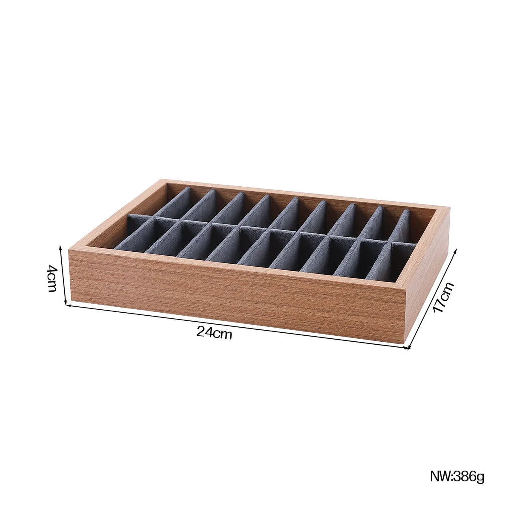Wooden Velvet Jewelry Tray Organizer Stackable Drawer Insert for Bracelets & Watches For Women Jewelry Storage
