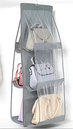 Hanging Handbag & Purse Organizer for Closet | 6-Grid Oxford Cloth Storage Hanger