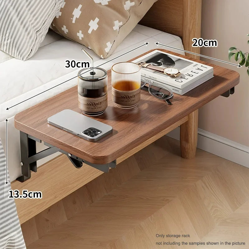 New Foldable Collapsible Organizer Attachable Bedside Shelf Table Under Bed Mat Dorm Bunk Bed Storage for College Space Save