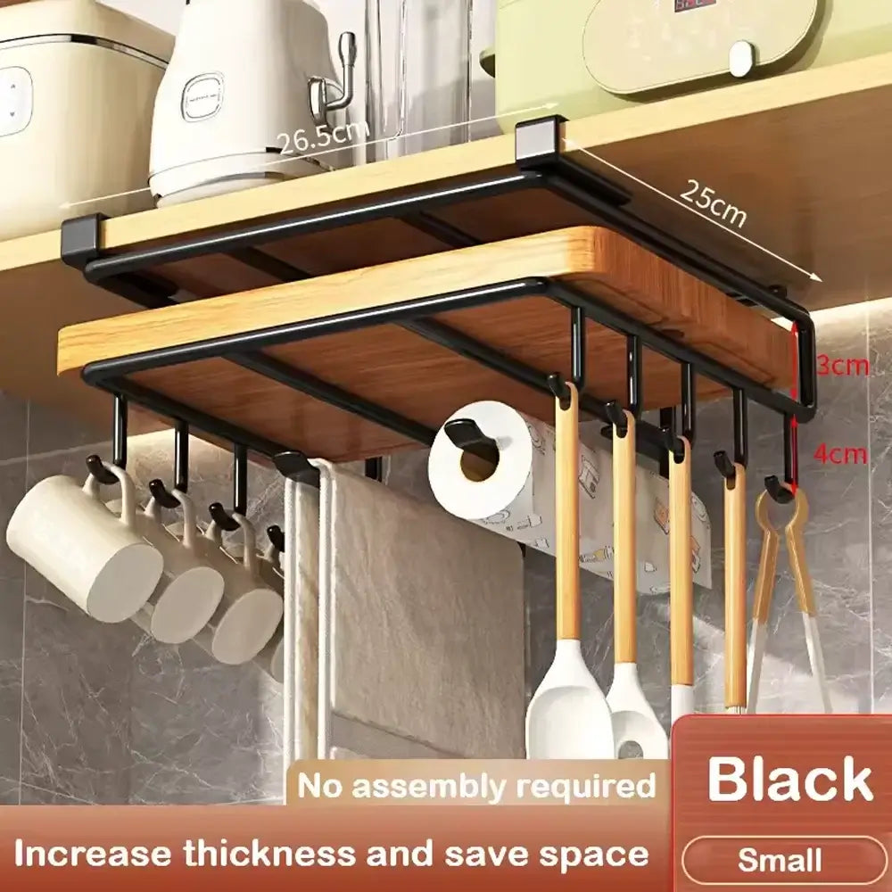 Under-Cabinet Kitchen Organizer Rack with Hooks – image 14