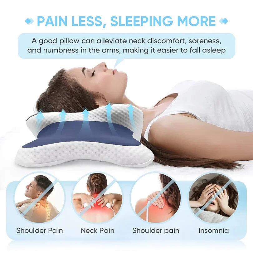 Cervical Memory Foam Pillow – Ergonomic Neck Support for Side, Back & Stomach Sleepers