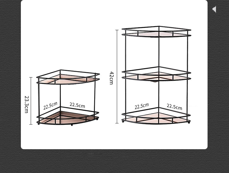 Black Wall-Mounted Bathroom Corner Shelf | 2 & 3 Tier Waterproof Organizer