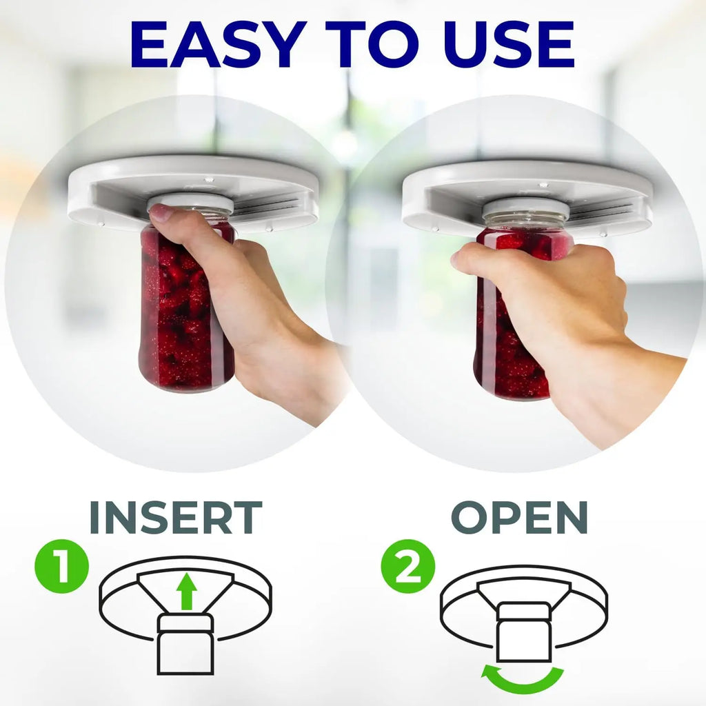Under Cabinet Jar & Bottle Opener – One-Handed