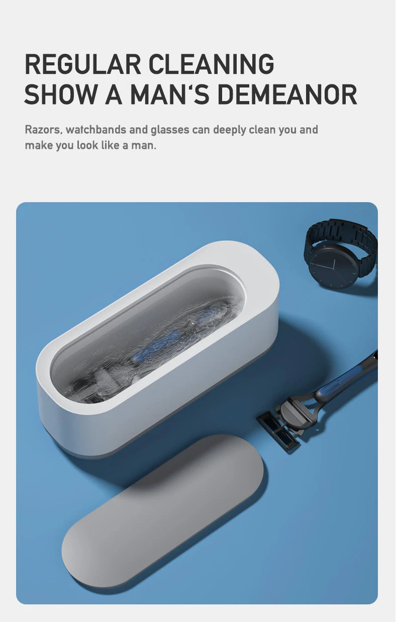 Mini Ultrasonic Cleaning Machine for Jewelry, Glasses & Watches (Battery Not Included)