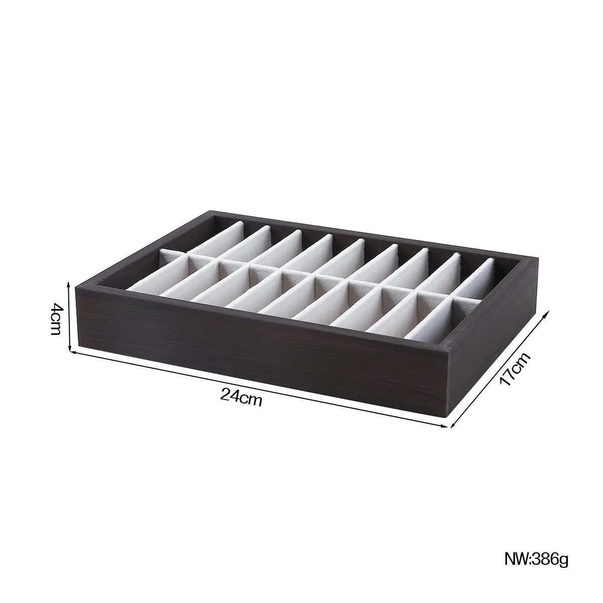Wooden Velvet Jewelry Tray Organizer Stackable Drawer Insert for Bracelets & Watches For Women Jewelry Storage