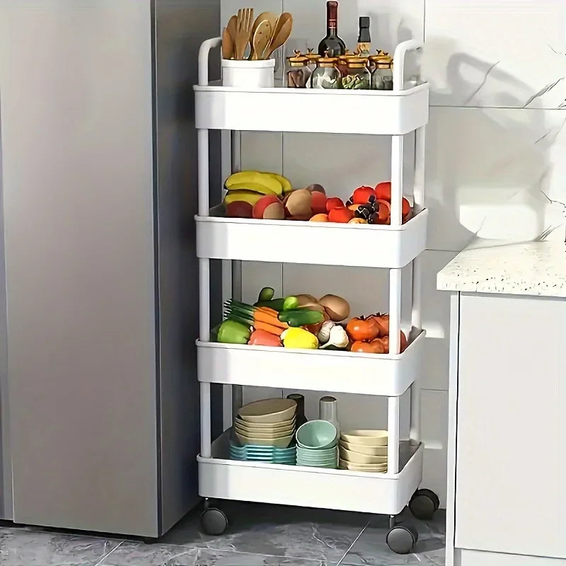 5-Tier Rolling Storage Cart with Wheels Mobile MultiPurpose Organizer Ideal for Kitchen Bathroom Bedroom Snacks and Books