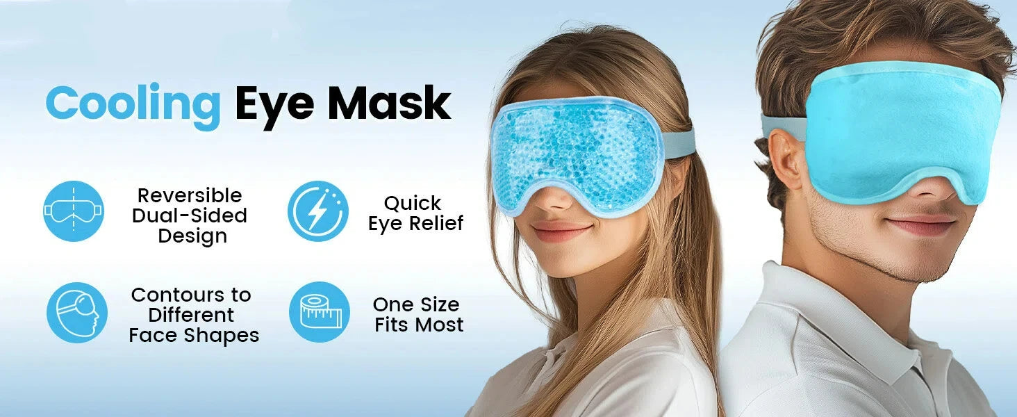 Cooling Gel Bead Eye Mask – Reusable Cold & Hot Compress for Puffy Eyes