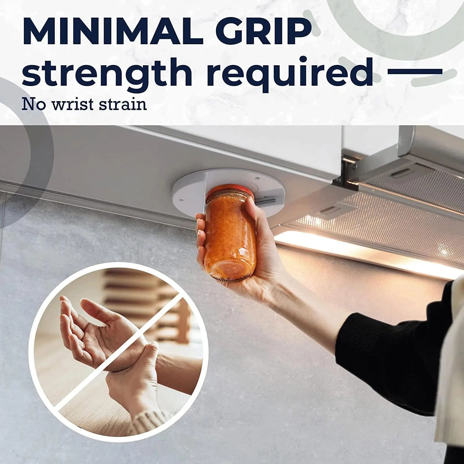 Under Cabinet Jar & Bottle Opener – One-Handed