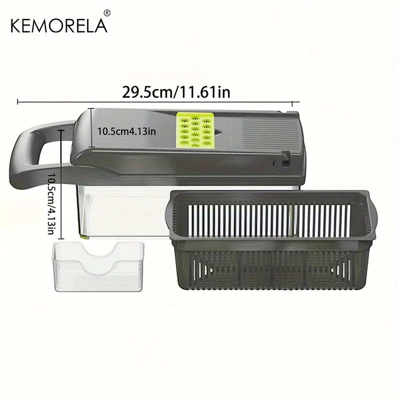 14/16-in-1 Multifunctional Vegetable Chopper & Onion Dicer – Stainless Steel Blades, 12/14/16 Functions